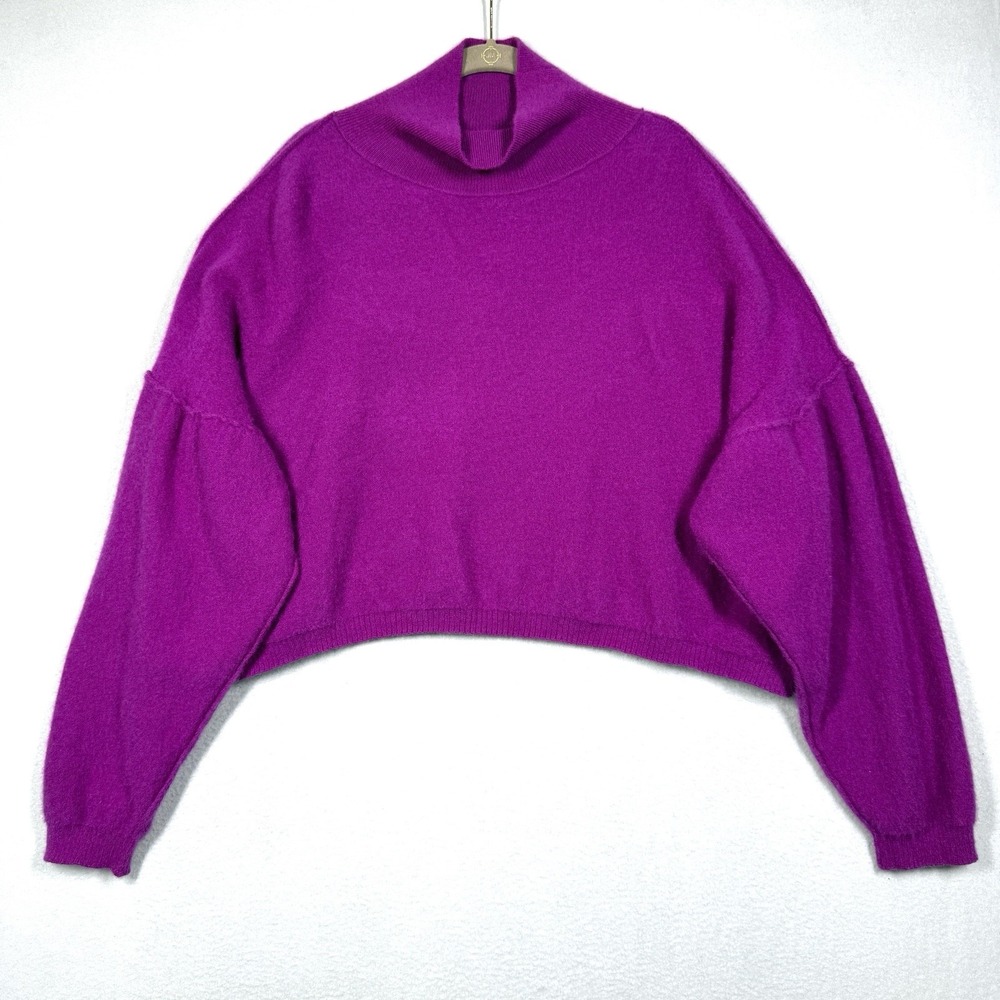 Free People Cashmere Sweater Women Small So High So Low Mock Neck Boxy Oversized